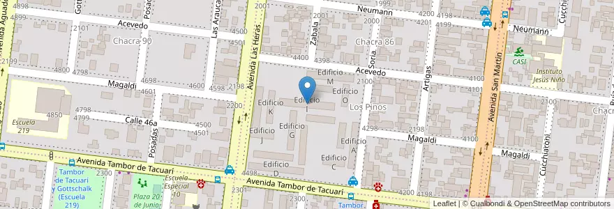 Mapa de ubicacion de Edificio I en الأرجنتين, Misiones, Departamento Capital, Municipio de Posadas, Posadas.