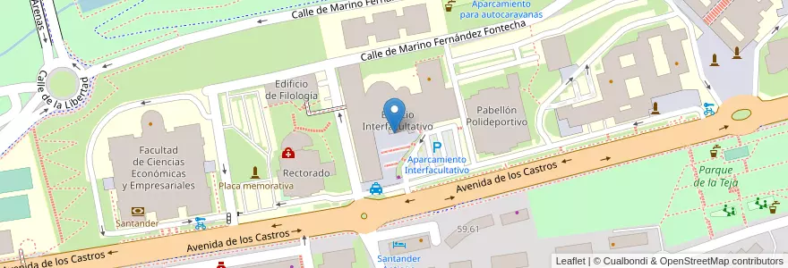 Mapa de ubicacion de Edificio Interfacultativo en Espanya, Cantàbria, Cantabria, Santander.