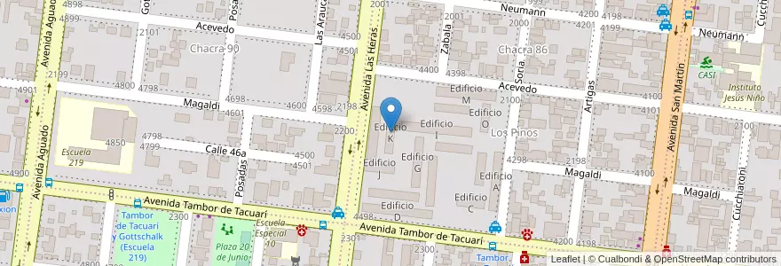 Mapa de ubicacion de Edificio K en Arjantin, Misiones, Departamento Capital, Municipio de Posadas, Posadas.