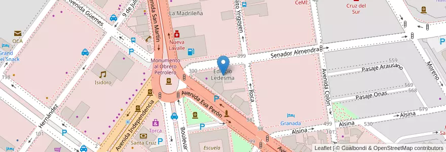 Mapa de ubicacion de Edificio Ledesma en Argentina, Província de Santa Cruz, Deseado, Caleta Olivia.