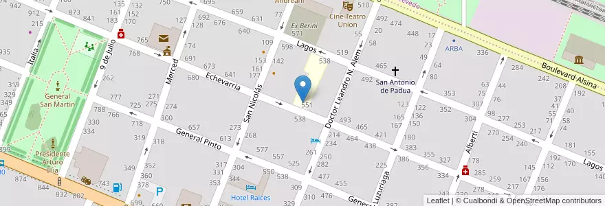 Mapa de ubicacion de Edificio Matilde en Argentina, Buenos Aires, Partido de Pergamino, Pergamino.
