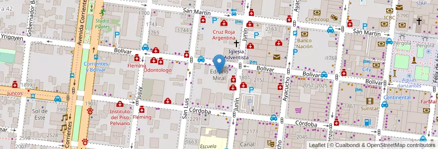 Mapa de ubicacion de Edificio Miral en Arjantin, Misiones, Departamento Capital, Municipio de Posadas, Posadas.
