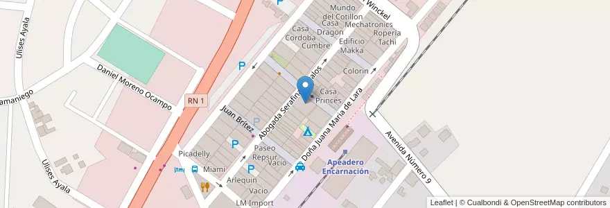 Mapa de ubicacion de Edificio Mixto en パラグアイ, Región Oriental, Itapúa, Encarnación, Encarnación.