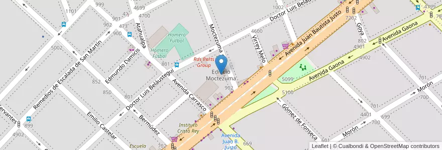 Mapa de ubicacion de Edificio Moctezuma en Argentina, Ciudad Autónoma de Buenos Aires, Buenos Aires, Comuna 10.