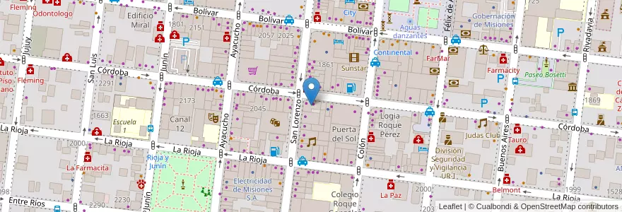 Mapa de ubicacion de Edificio Morchi en 아르헨티나, Misiones, Departamento Capital, Municipio de Posadas, Posadas.