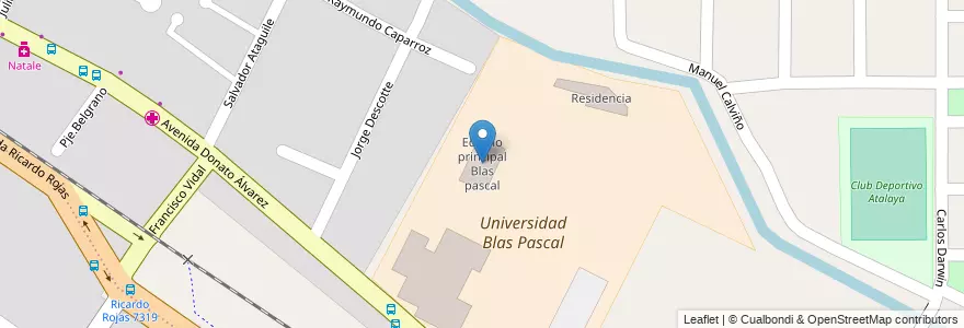 Mapa de ubicacion de Edificio principal Blas pascal en Argentina, Córdoba, Departamento Capital, Pedanía Capital, Municipio de Córdoba, Córdoba.