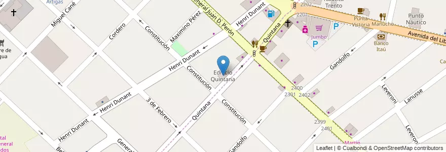 Mapa de ubicacion de Edificio Quintana en Argentina, Buenos Aires, Partido de San Fernando, Victoria.