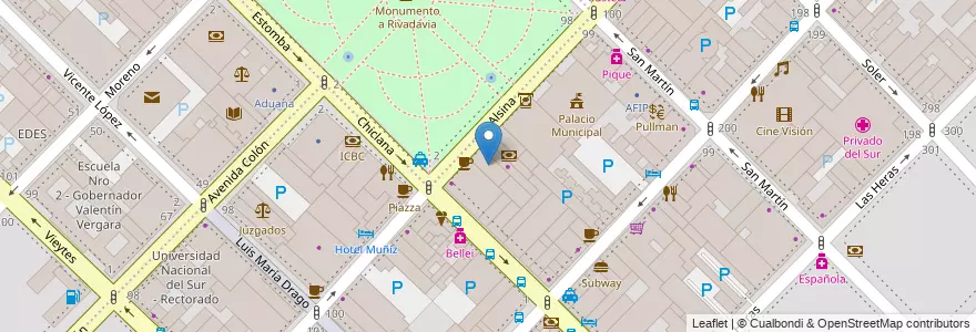 Mapa de ubicacion de Edificio REX en الأرجنتين, بوينس آيرس, Partido de Bahía Blanca, Cuartel I, Cuartel II, باهيا بلانكا.