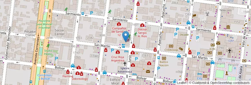 Mapa de ubicacion de Edificio Robinson en آرژانتین, Misiones, Departamento Capital, Municipio de Posadas, Posadas.