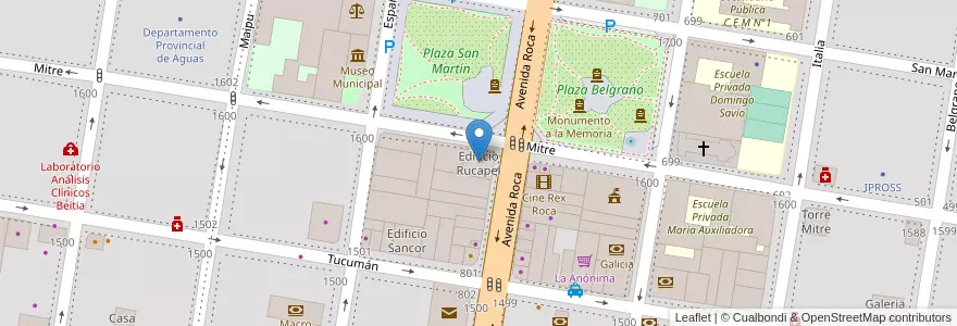 Mapa de ubicacion de Edificio Rucapel en 阿根廷, 内格罗河省, Departamento General Roca, Municipio de General Roca, General Roca.