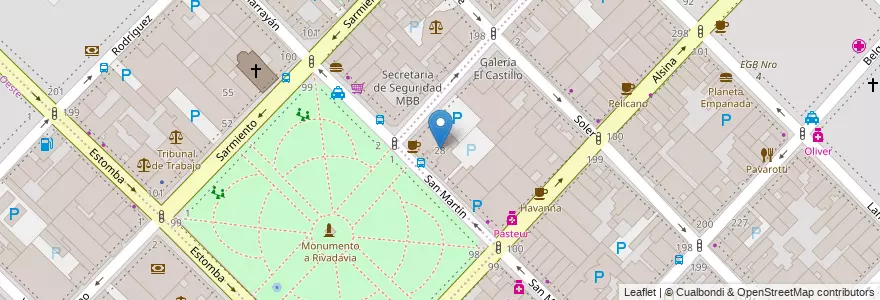 Mapa de ubicacion de Edificio Salvatori en 阿根廷, 布宜诺斯艾利斯省, Partido de Bahía Blanca, Cuartel I, Cuartel II, Bahía Blanca.