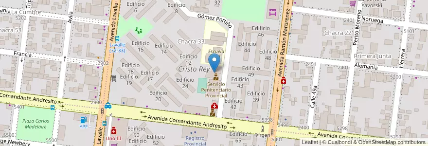 Mapa de ubicacion de Edificio Torreón en 아르헨티나, Misiones, Departamento Capital, Municipio de Posadas, Posadas.