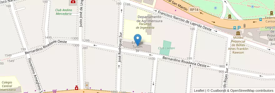 Mapa de ubicacion de Edificio Tulum IV en Argentina, San Juan, Capital, Desamparados.