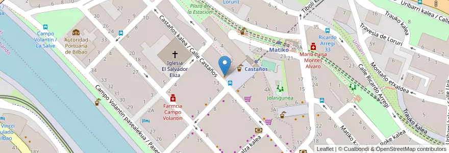 Mapa de ubicacion de Mandobide en Espanya, Comunitat autònoma del País Basc, Biscaia, Bilbao.