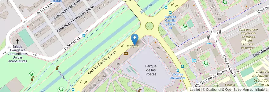Mapa de ubicacion de Rayitas en Espagne, Burgos, Castille-et-León, Burgos.