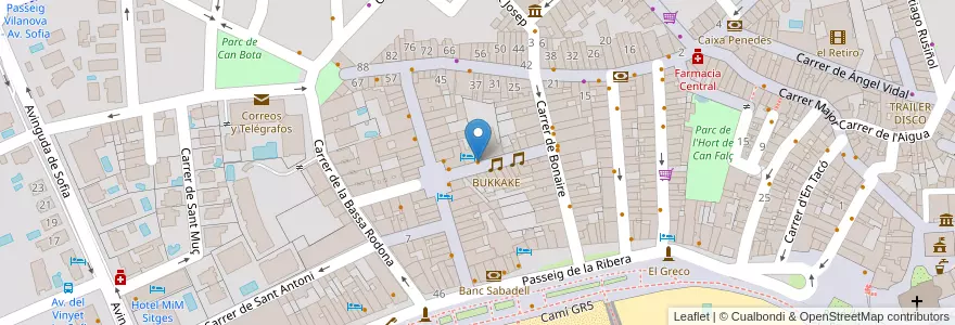 Mapa de ubicacion de RUBY'S en Espanya, Catalunya, Barcelona, Garraf, Sitges.