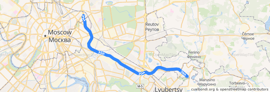 Mapa del recorrido Некрасовская линия: Нижегородская → Некрасовка de la línea  en Москва.