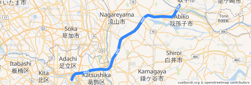 Mapa del recorrido JR常磐緩行線 de la línea  en Japan.