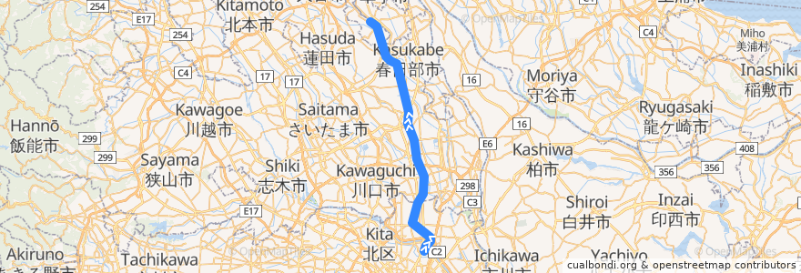 Mapa del recorrido 東京地下鉄の直通運転 - スカイツリーライン de la línea  en 日本.