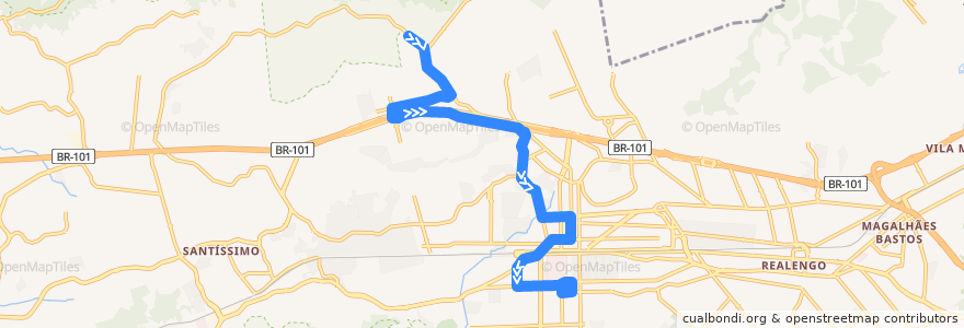 Mapa del recorrido Ônibus 811 - Presídio → Bangu de la línea  en ريو دي جانيرو.