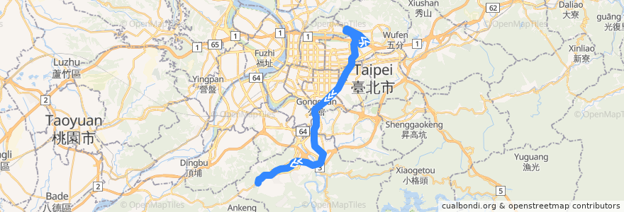 Mapa del recorrido 台北市 內科通勤專車10 內湖科技園區→錦繡 de la línea  en 新北市.