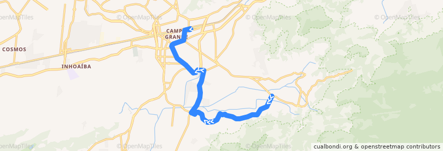 Mapa del recorrido Ônibus 836 - Caboclos → Campo Grande de la línea  en Rio de Janeiro.