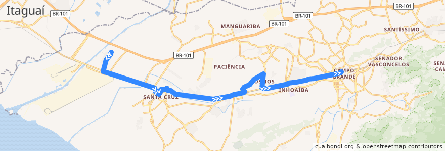 Mapa del recorrido Ônibus 840 - São Fernando → Campo Grande de la línea  en 리우데자네이루.