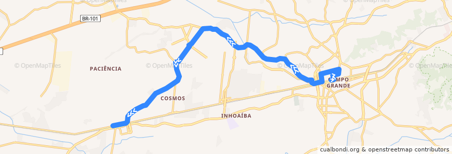 Mapa del recorrido Ônibus 842 - Campo Grande → Paciência de la línea  en 리우데자네이루.