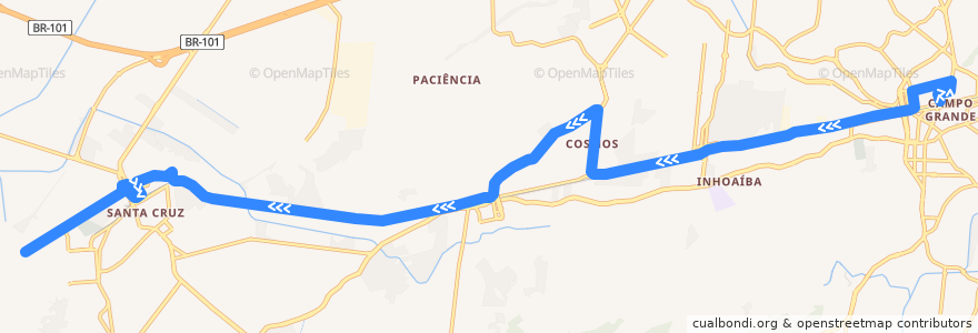 Mapa del recorrido Ônibus 849 - Campo Grande → Base Aérea de Santa Cruz de la línea  en Рио-де-Жанейро.
