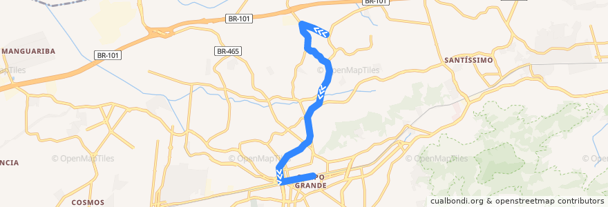 Mapa del recorrido Ônibus SP 850 - São Geraldo → Campo Grande de la línea  en Рио-де-Жанейро.