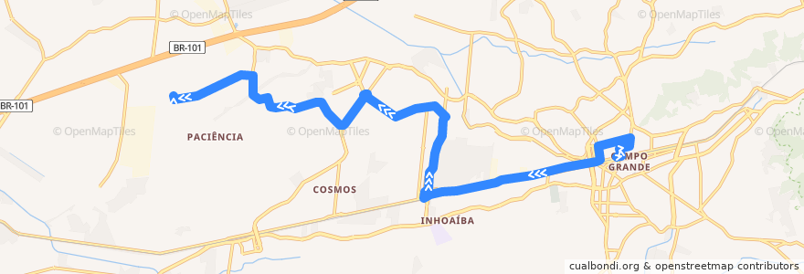 Mapa del recorrido Ônibus 893 - Campo Grande → Jardim Palmares de la línea  en 리우데자네이루.