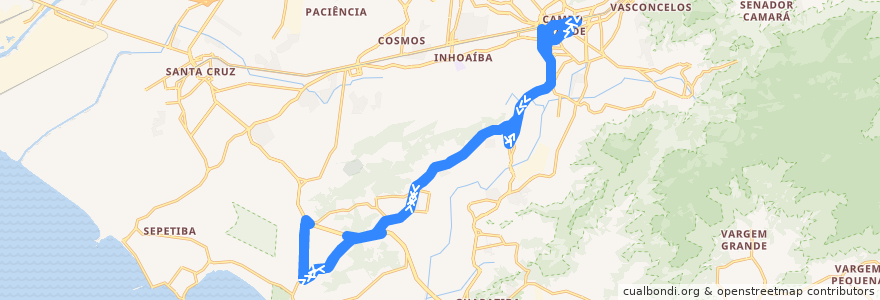 Mapa del recorrido Ônibus SV 866 - Campo Grande → Cinco Marias de la línea  en ریودو ژانیرو.