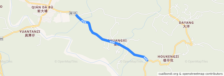 Mapa del recorrido 黃11-2(繞駛雙溪_返程) de la línea  en District de Dongshan.