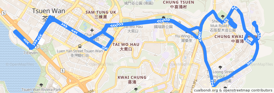 Mapa del recorrido KMB 31 de la línea  en هنگ‌کنگ.