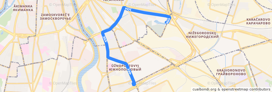 Mapa del recorrido Трамвай 35: Новоконная площадь => 2-я улица Машиностроения de la línea  en Москва.