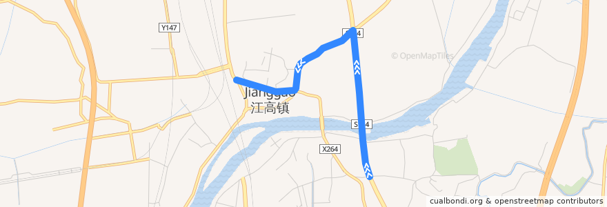 Mapa del recorrido 977路[石井(滘心村)总站-江高总站] de la línea  en Baiyun.