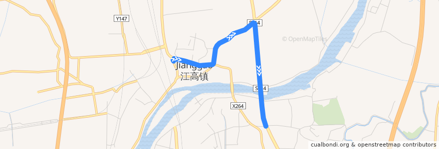 Mapa del recorrido 977路[江高总站-石井(滘心村)总站] de la línea  en 白云区.