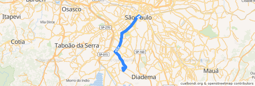 Mapa del recorrido 5131-10 Cid. Ademar de la línea  en 聖保羅.