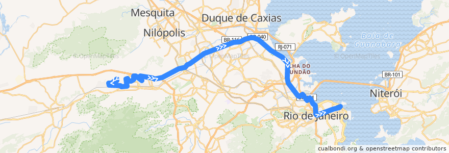 Mapa del recorrido Ônibus SV 389 - Vila Aliança → Candelária de la línea  en 리우데자네이루.