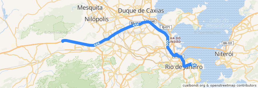 Mapa del recorrido Ônibus SV 394 - Tiradentes → Vila Kennedy de la línea  en Рио-де-Жанейро.