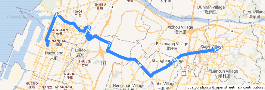 Mapa del recorrido 239路 (往梧棲) de la línea  en Тайчжун.