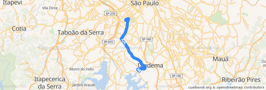 Mapa del recorrido 516N-10 Pça. Dom Gastão de la línea  en سائوپائولو.