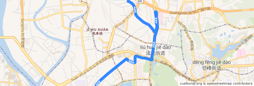 Mapa del recorrido 商务专线3路[站前路(西郊大厦)总站-沙涌南总站] de la línea  en 広州市.