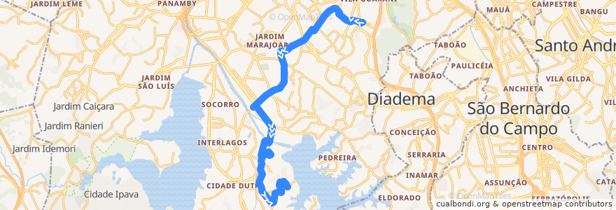 Mapa del recorrido 675M-10 CENTRO SESC de la línea  en São Paulo.