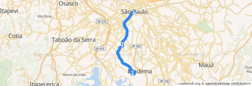 Mapa del recorrido 5178-10 Jd. Miriam de la línea  en 상파울루.