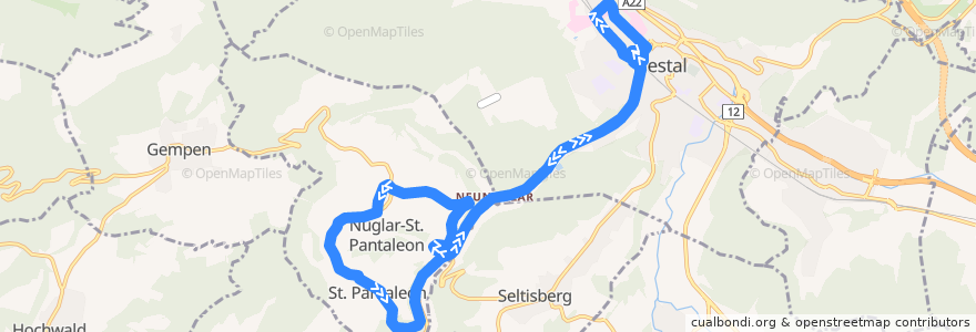 Mapa del recorrido Bus 73: Liestal, Bahnhof => Liestal, Bahnhof [Rundkurs A] de la línea  en Suiza.