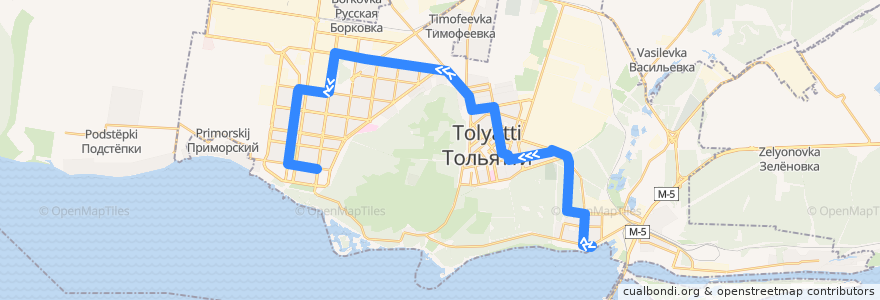 Mapa del recorrido Троллейбус №18 Речной вокзал - 8 квартал de la línea  en トリヤッチ管区.