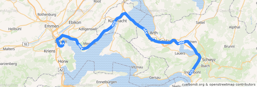 Mapa del recorrido S3: Brunnen => Luzern de la línea  en 瑞士.