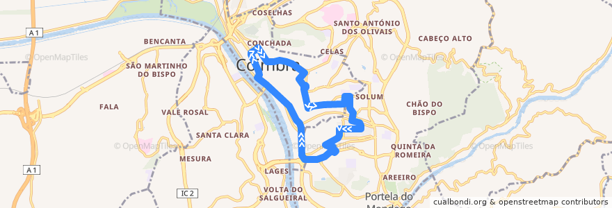 Mapa del recorrido 24: Arnado => Quinta da Nora/Bairro Norton de Matos de la línea  en قلمرية.