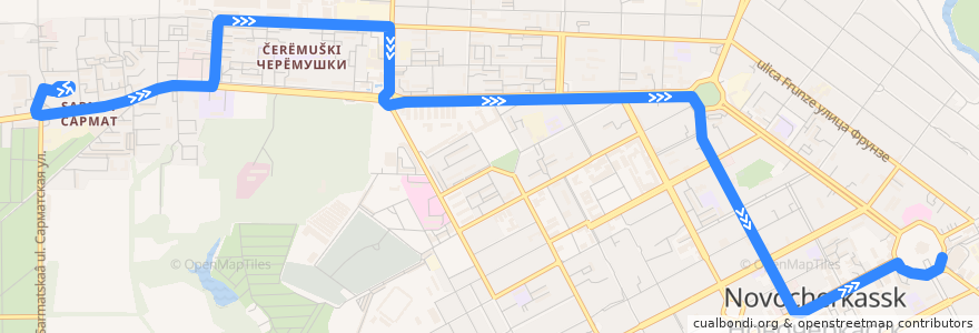 Mapa del recorrido Автобус №30 Автовокзал - Дом офицеров de la línea  en городской округ Новочеркасск.